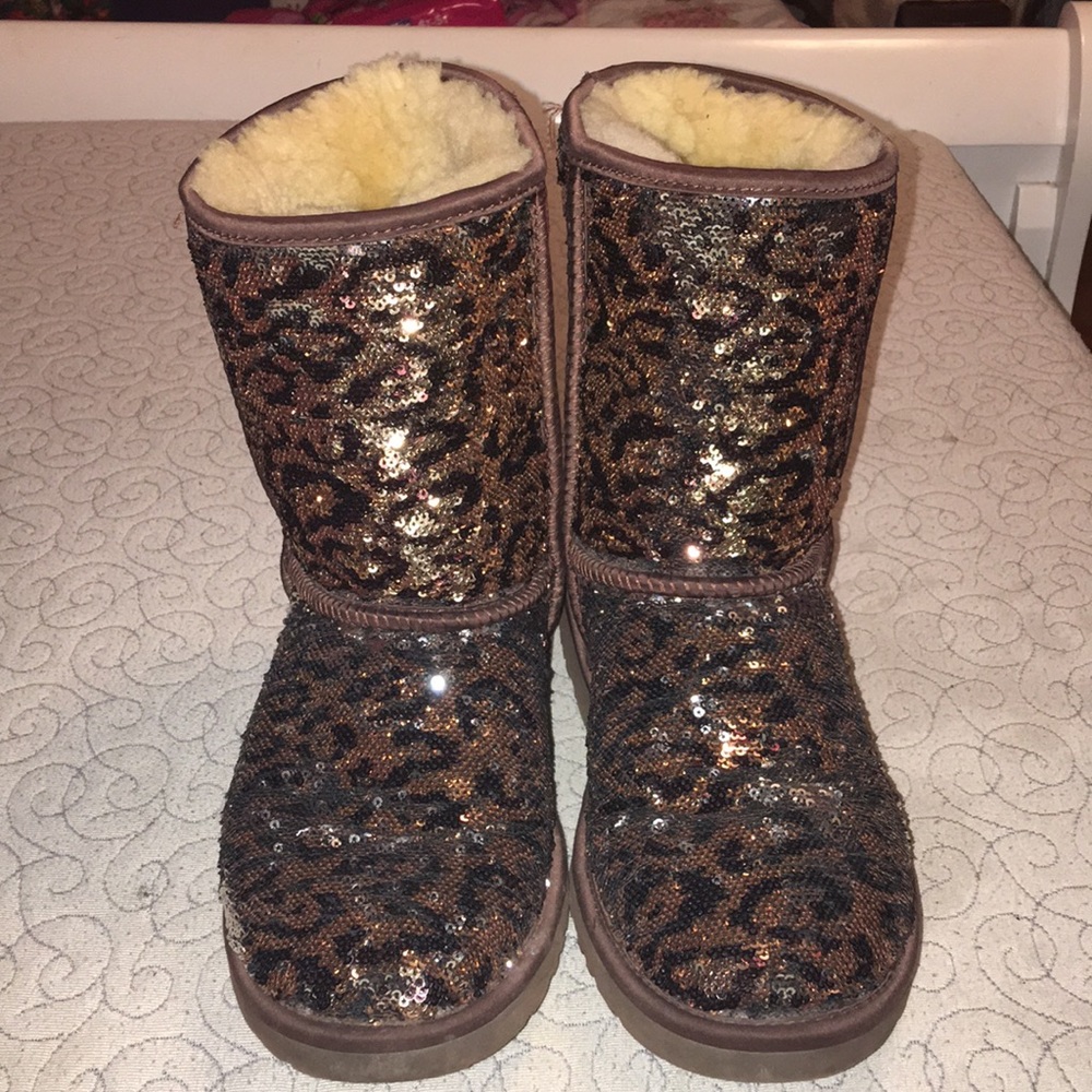 Authentic Sequin Leopard Ugg Boots